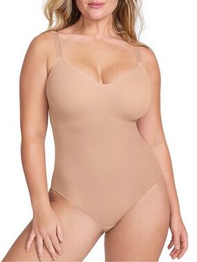 Honeylove Shaping Cami Bodysuit Nude Plus Size 1X NWT Smoothing Compression C61